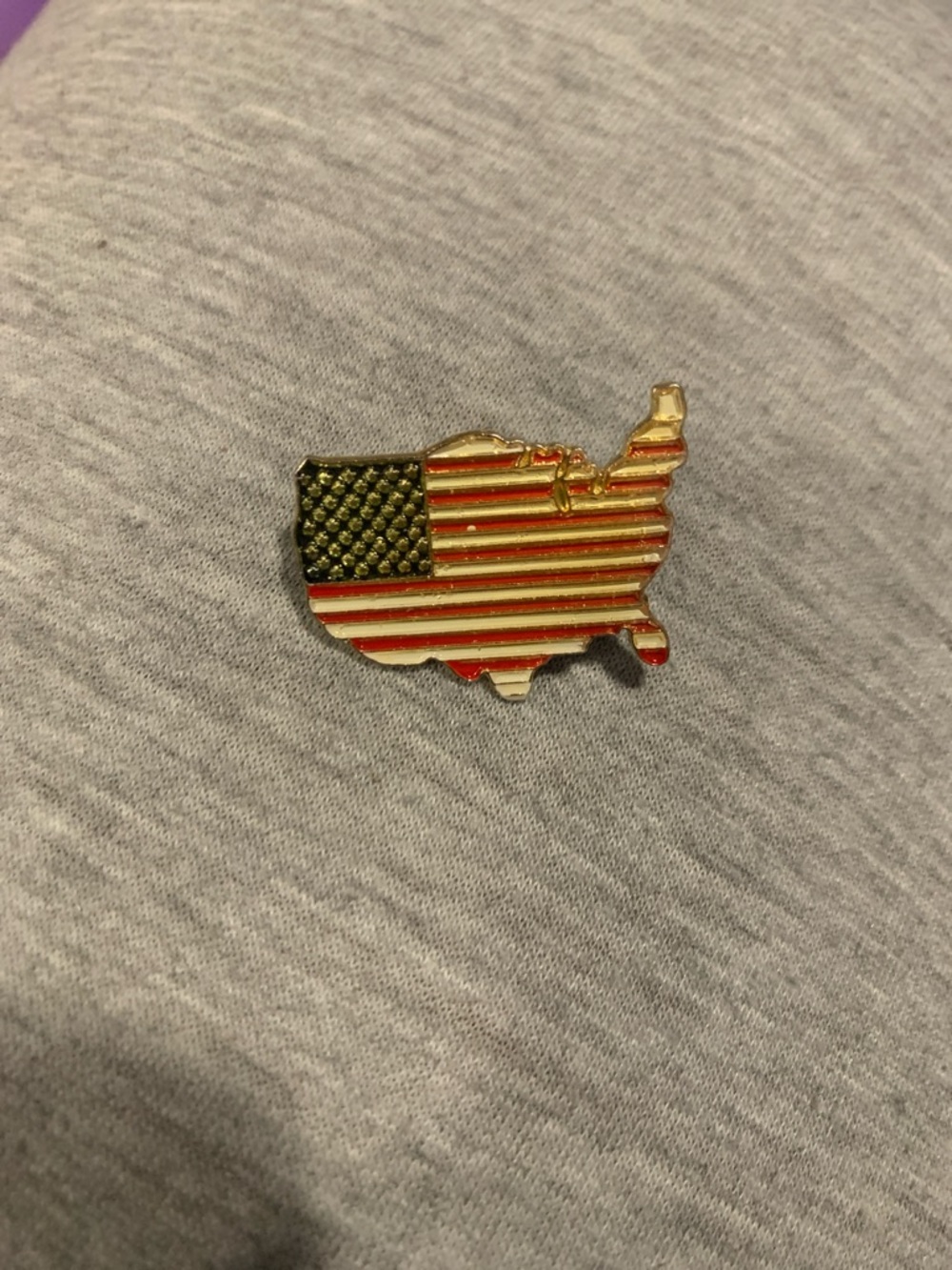 Vintage USA🇺🇸Flag Map Enamel Pin unisex